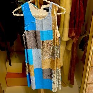 French connection Sequin colorful short cocktail dress